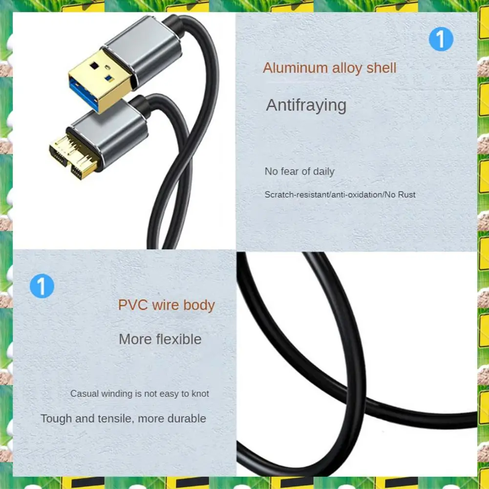 3C Electron Hard Drive External Cable USB Micro-B HDD Cable Micro-B Data Cable SSD Sata Cable For Hard Disk Micro-B USB3.0,Hard