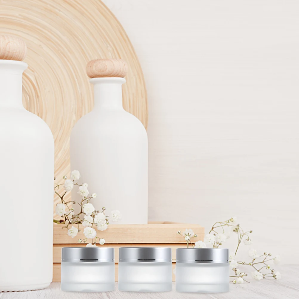 

10Pcs Premium Glass Cream Boxes Refillable Mini Containers for Travel Home Use Cream Dispenser Storage Jars Skincare