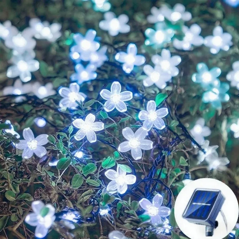 Solar Cherry Blossom Lights, Flower Ring Lights, and Solar Energy Are Suitable for Outdoor Waterproof Lawn Channel Decoration gallery 5