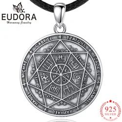 Eudora 925 Sterling Silver Seal of Seven Archangels collana pentagramma amuleto ciondolo uomo donna gioielli personalità Vintage