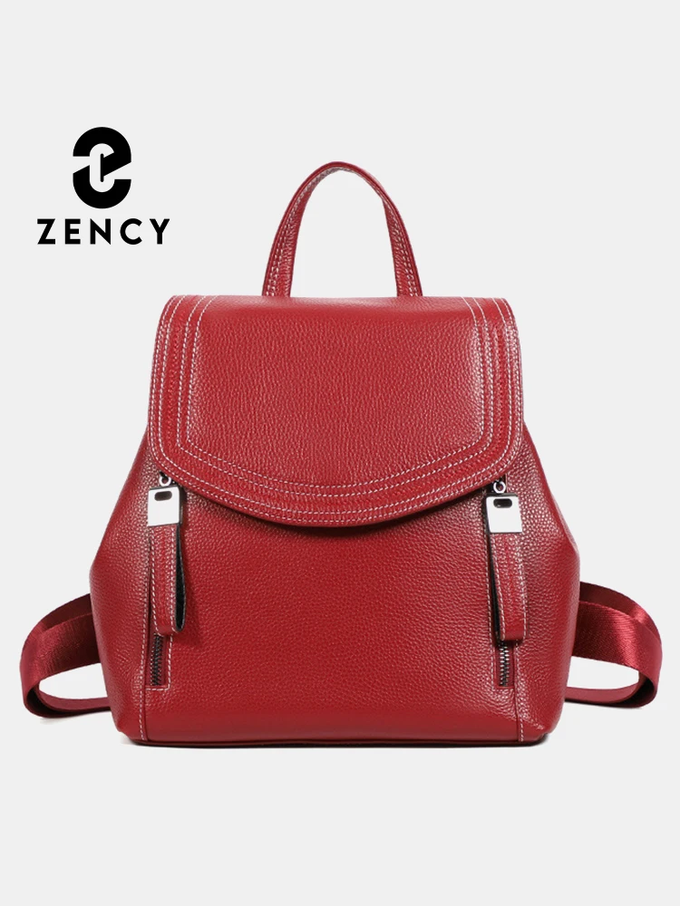 

Zency Genuine Leather Women's Fashion Designer Small Backpack Satchel Female Shopper Shoulder Bag