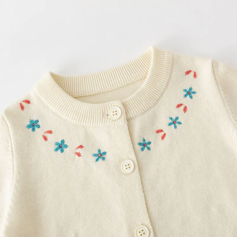 2026 new Korean version of spring and autumn children's thin sweater jacket girls pure cotton thread baby knitted cardigan