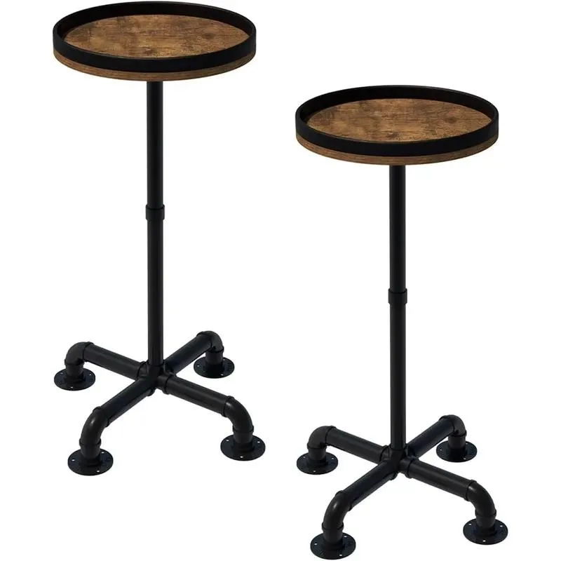 Industrial Pipe Table Leg Set Dark Grey Black Metal Iron Coffee Table Vintage Medieval Style Furniture