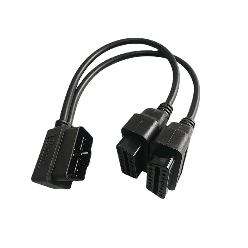 30CM OBD2 16 Pin Cable Extension Splitter Male To Dual Female Y OBD 16Pin Cable 1 To 2 OBD Connector Adapter Cable for Kia