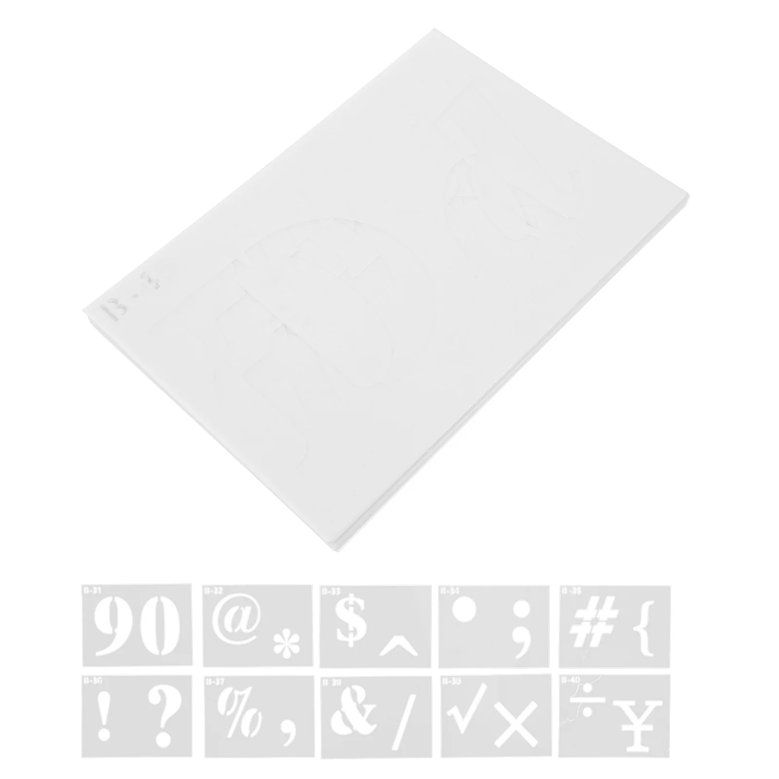 

40pcs Letter Number Stencils Reusable Hollow Templates For Painting On Wood Fabric Walls Kids Crafts Alphabet Number Symbol