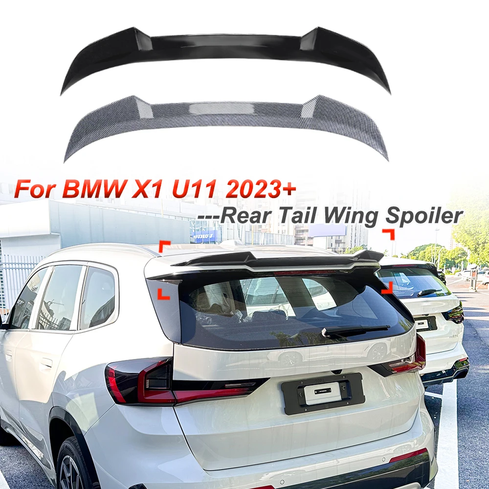 Glossy Black Rear Top Tail Wing Spoiler Car Body Kit Modification For BMW X1 U11 2023+ 