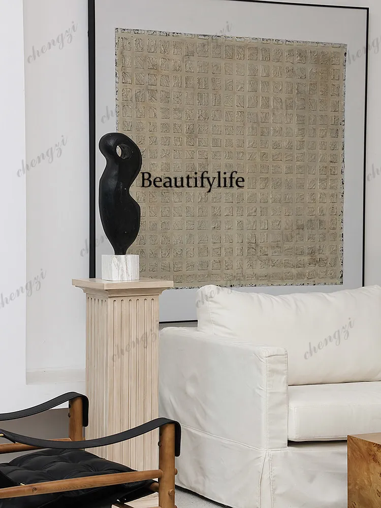 French medieval style floor-to-ceiling sculpture table ornament Roman column base Home living room entrance Square pillar