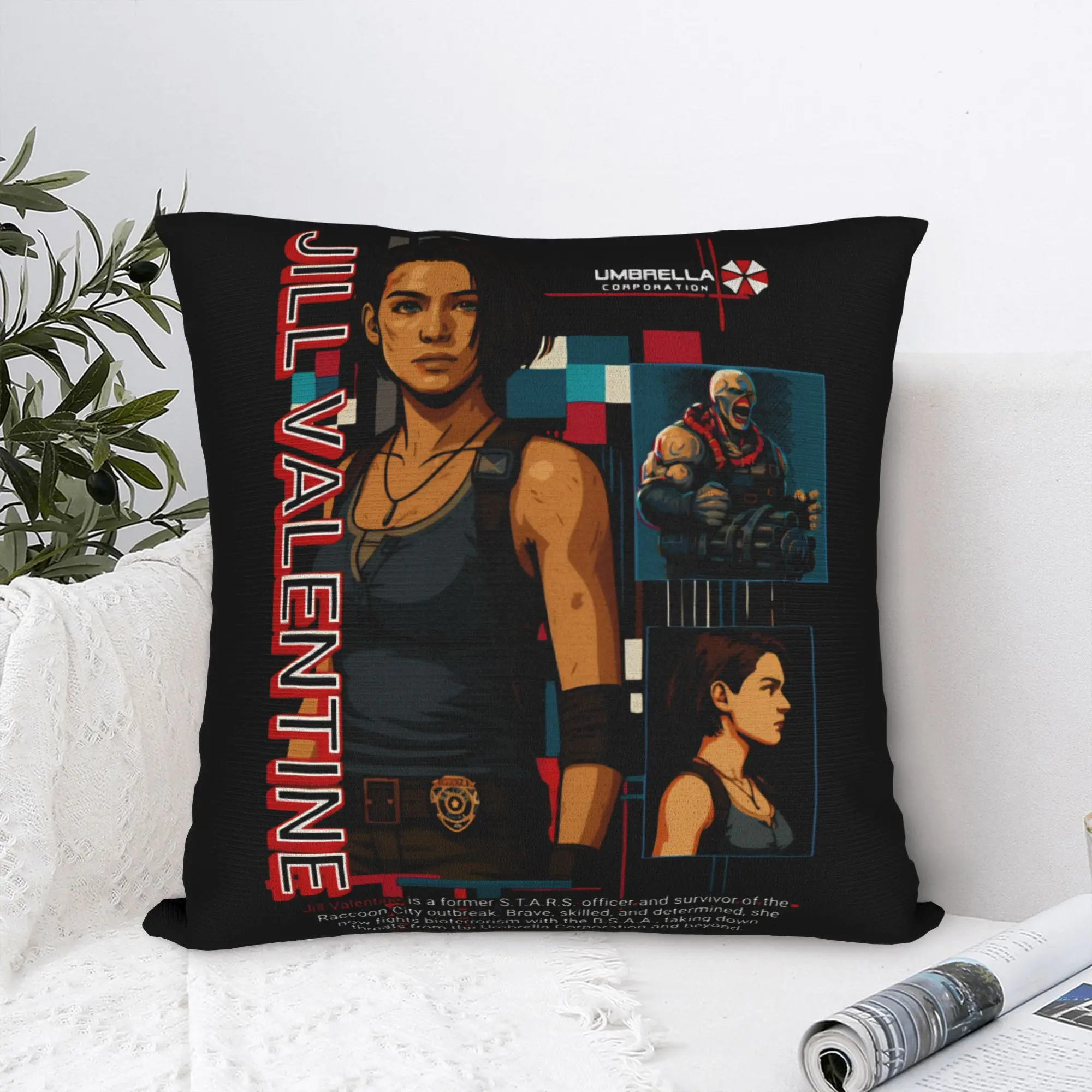 Jill Valentine Residents Evils 9 Biohazard Requiem Nemesis Printed Pillowcase Cushion Cover Pillow Covers Square Multi-Size