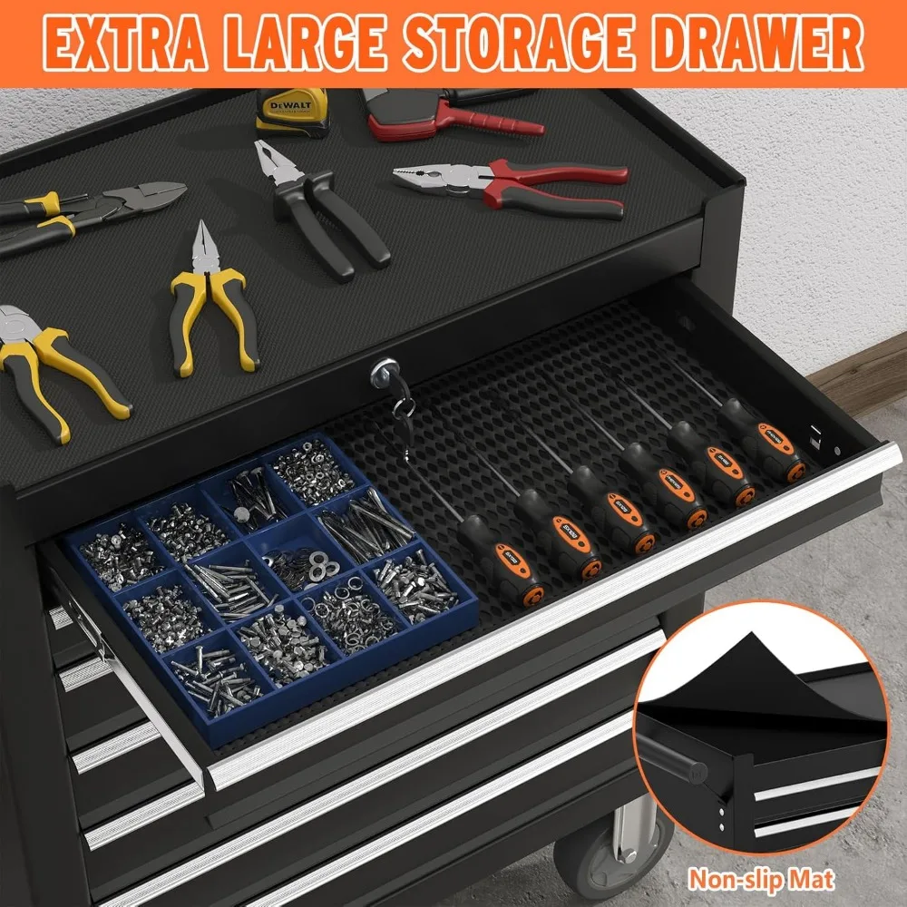 B&W International Jumbo 6700 Grande valigetta per attrezzi da esterno con tavoli portautensili tascabili in arancione