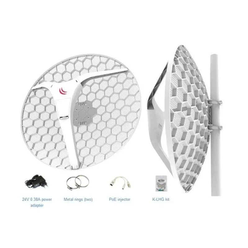 MikroTik LHG XL 5 Ac RBLHGG-5acD-XL CPE Jarak Jauh/Point-to-Point Dual Chain 5GHz Antena Grid Terintegrasi 27 DBi Jembatan Nirkabel