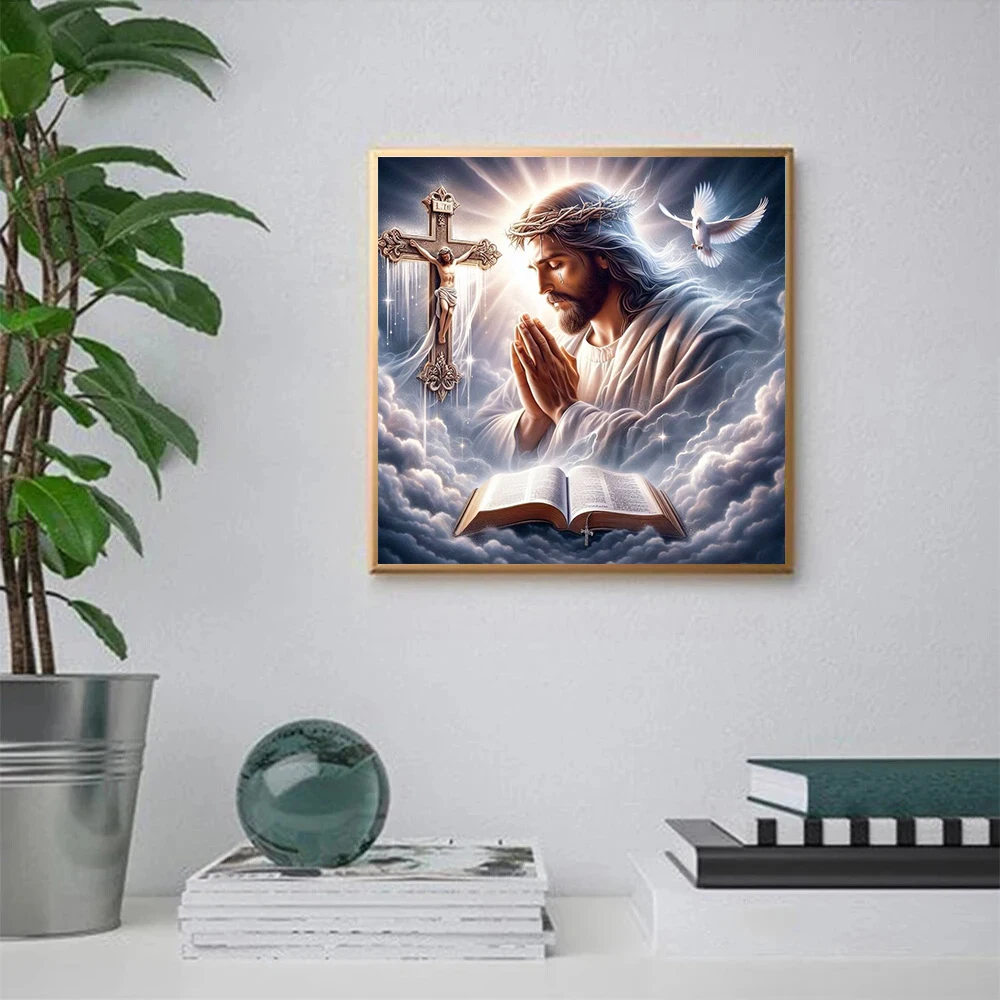 1pc frameless 5D DIY Diamond Painting New 2025 Jesus Religion Full Drill Mosaic Embroidery Cross Stitch Kits Modern Home Decorat view 3
