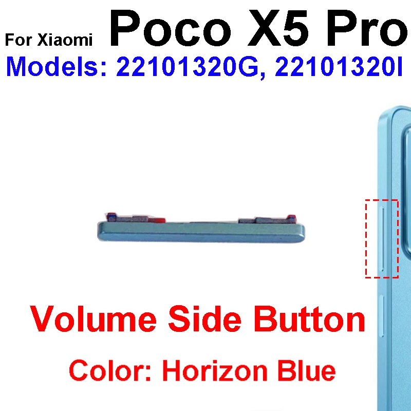Power On/Off Switch Volume Buttons For Xiaomi Poco X5 X6 Pro X6 Neo Power Volume Audio Side Keys Replacement Repair Parts image 3