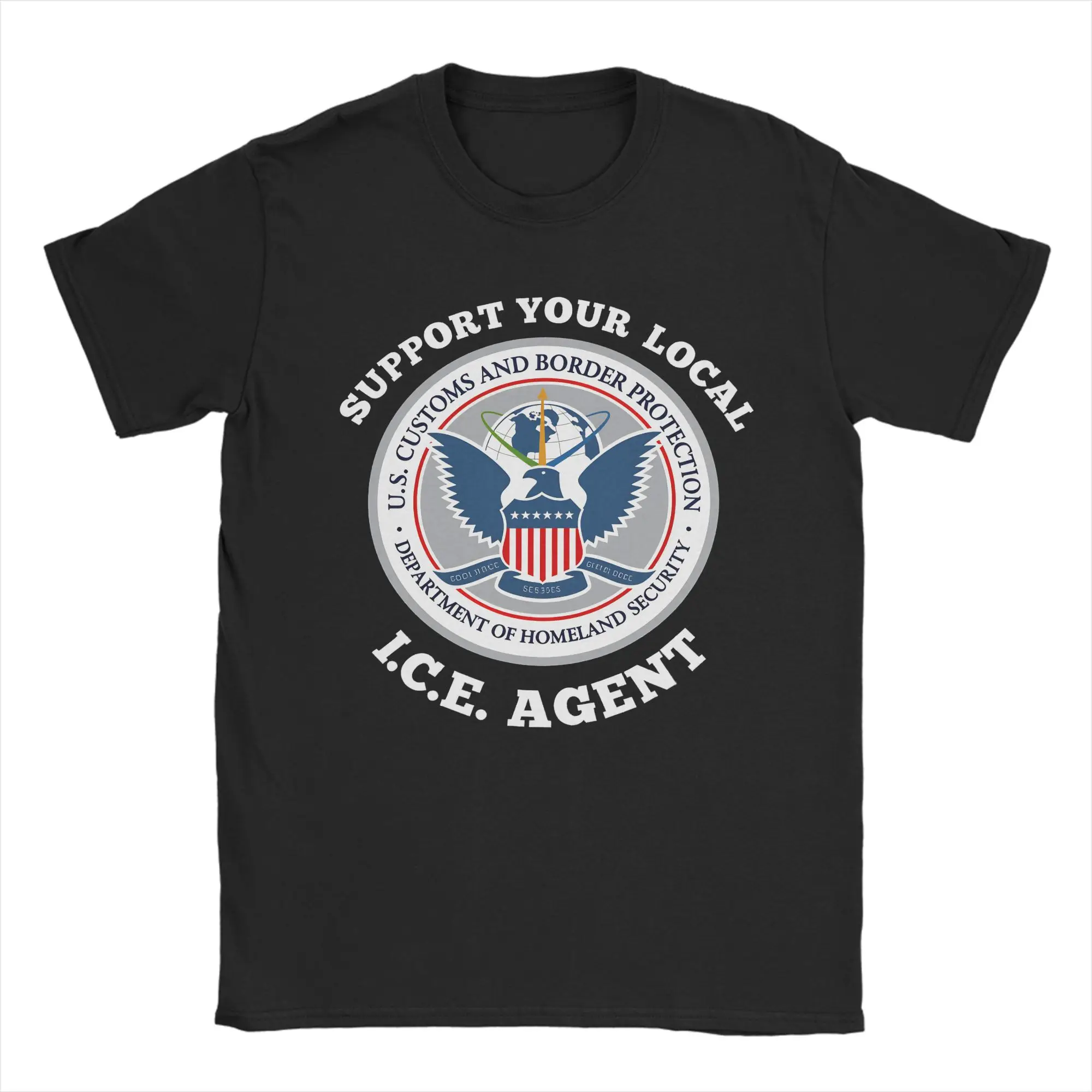 Men T-Shirt Immigration and Customs Enforcement  ICE  Awesome 100% Cotton Tees Short Sleeve  T Shirt Round Collar Clothes