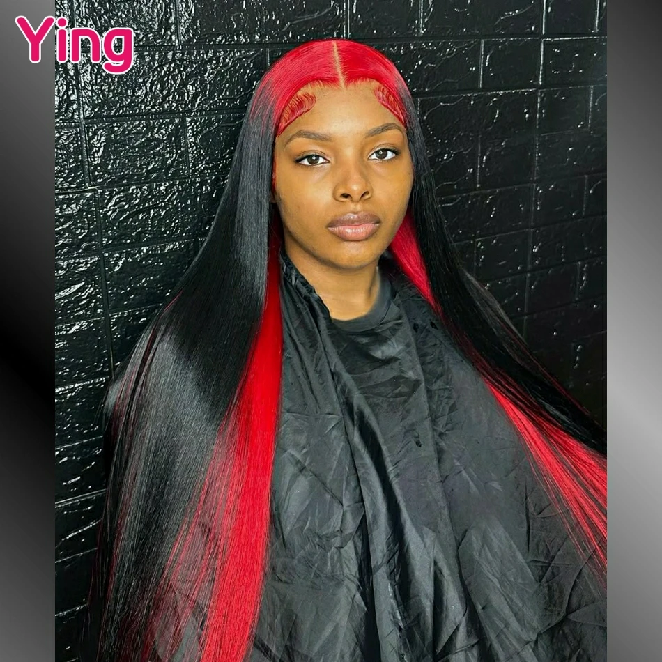 

200 Density13x6 Lace Frontal Human Hair Wigs Highlight Omber Red Straight 13x4 Lace Front Wigs Human Hair Brazilian 30 36 Inches
