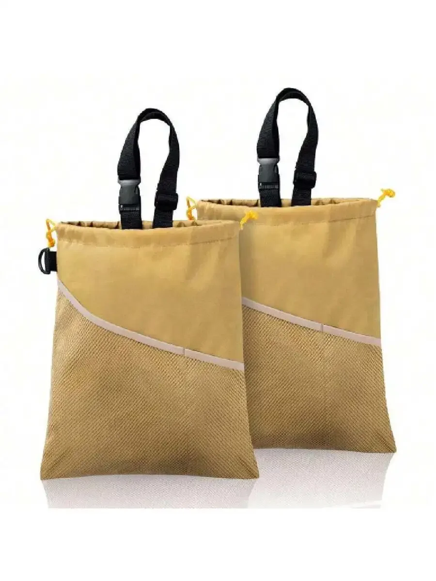 2pcs Car Hanging Trash Bag With Waterproof Leakproof Lining