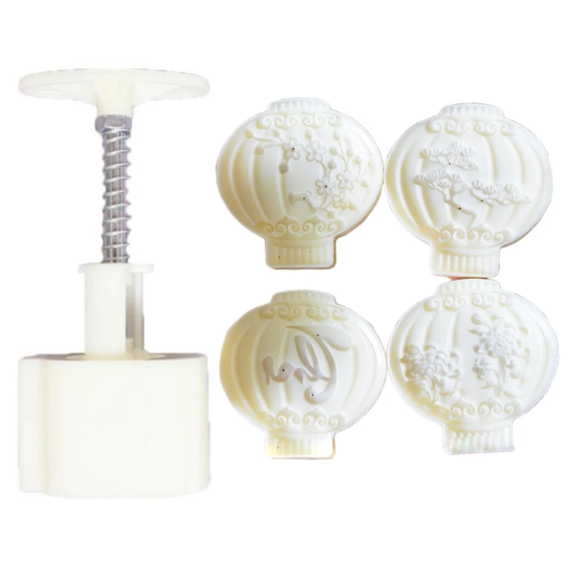 Moon Cake Mould Hand Pressure Cookies Cutter Smooth Exquisite Pattern Lantern