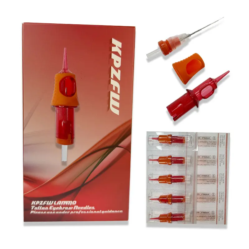 10Pcs Professional Tattoo Cartridge Needle Set Round Liner 1RL 3RL 3RS 5RL for Permanent Makeup Eyebrow Lip Scalp Tattoo Machine