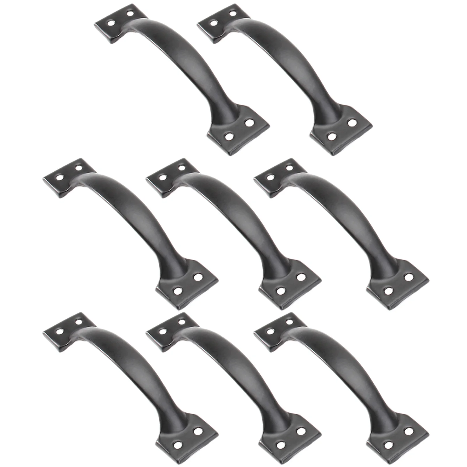 

8Pcs Black Door Handle Stylish Arch Design Strong Iron Material for Cabinet Drawer Closet Modern Home Decoration Pull Handle