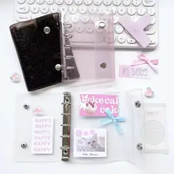 M5 5 5 Gaten Glitter Roze Zwart Transparant Bindmiddel Losse Omslag Journal Schetsboek Accessoires Dagboek Kantoorbenodigdheden