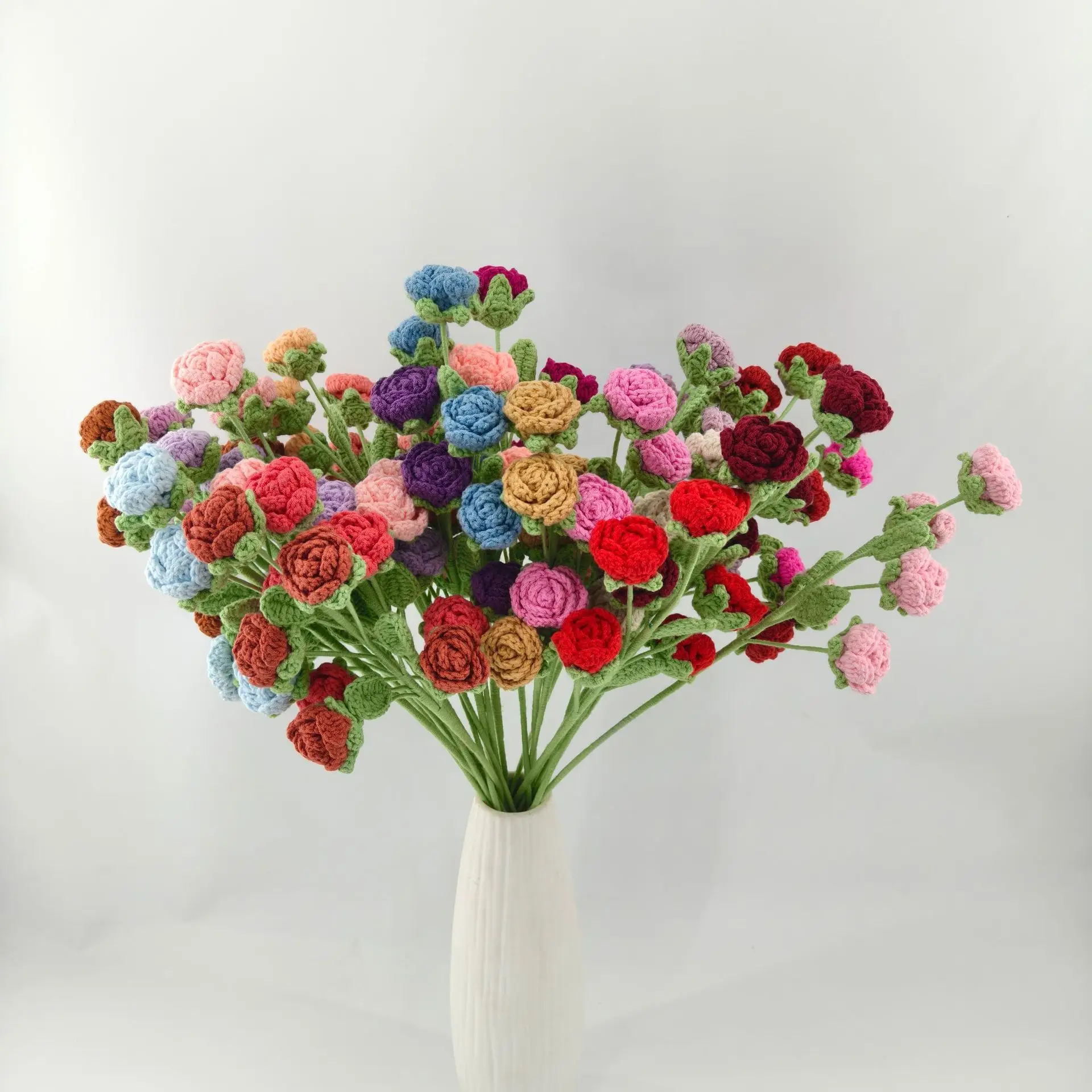 

Multi-Stemmed Rose Artificial Flowers 3 Branches Flower Rose Bouquet Artificial Flower Bouquet Gift for Home Party Decor