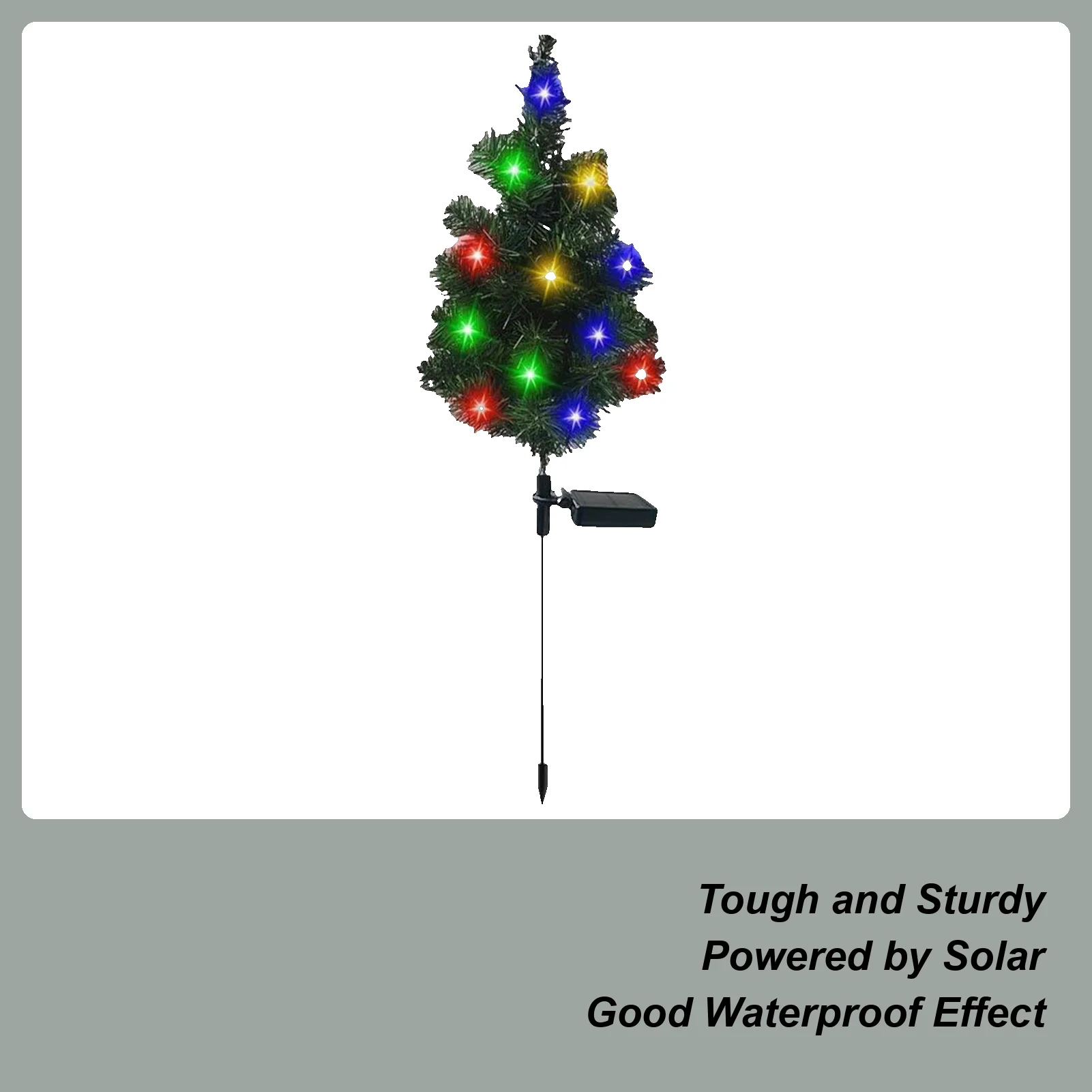 Solar Powered Christmas Tree Outdoor Decorations With Stake LED Solar Garden Lights For Backyard Patio Lawn Driveway Sidewalk