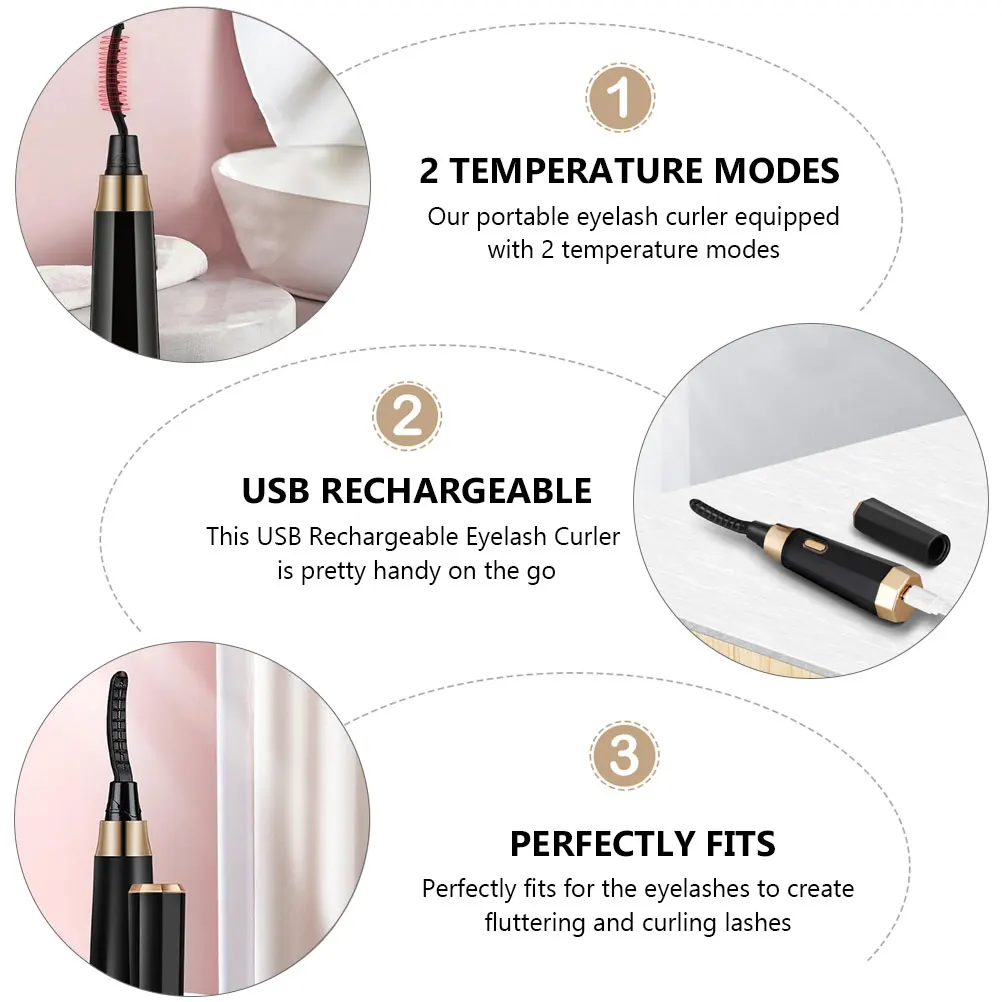 

Electric Eyelash Curler Rechargeable Makeup Tool Curling Clip for Abs Professional Heating