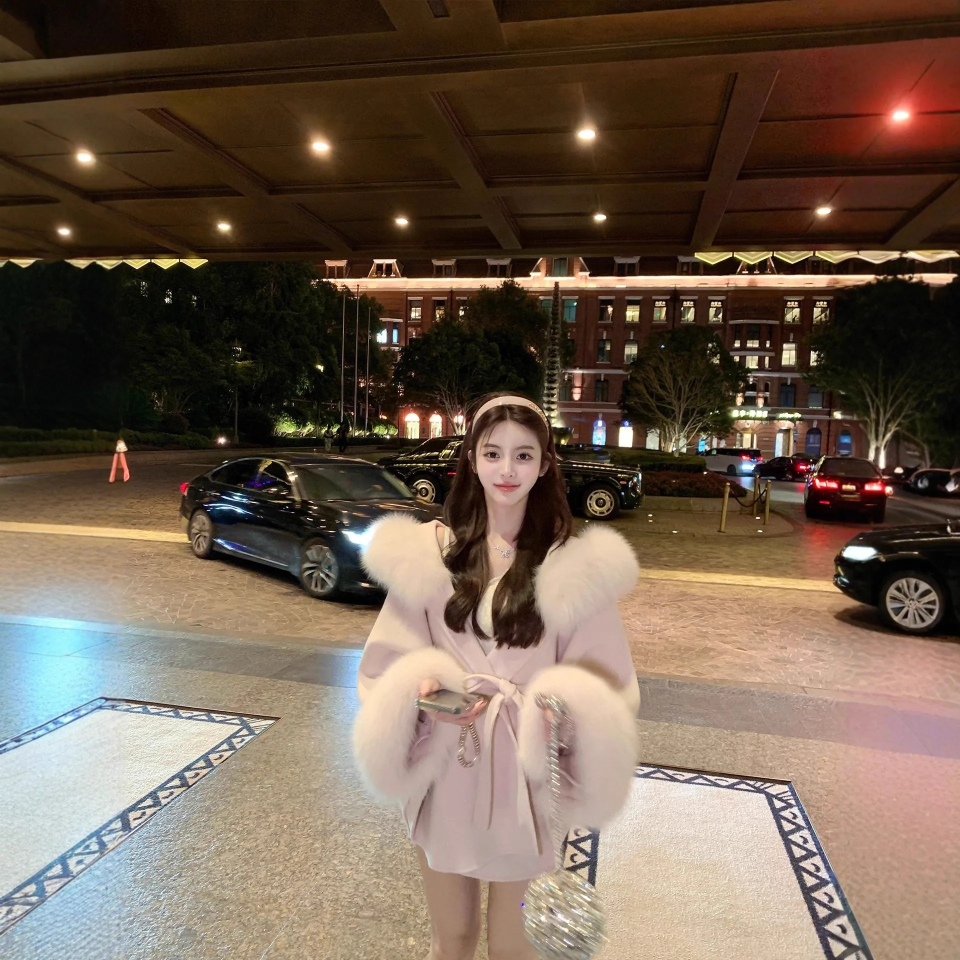 Hot selling winter new women's hooded cloak wool high quality double-sided cashmere coat fox fur collar fox fur cuffs fur coat