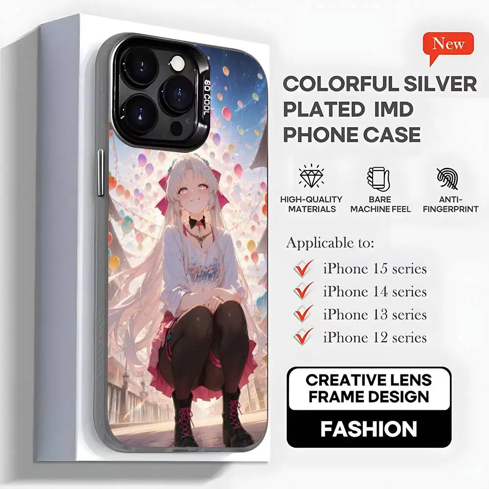 Casing Ponsel Carlotta W-Wuthering Waves yang Lucu Untuk iPhone 16,15,14,13,12,11,Mini,Pro,MAX,plus, Hitam Matte Tahan Banting