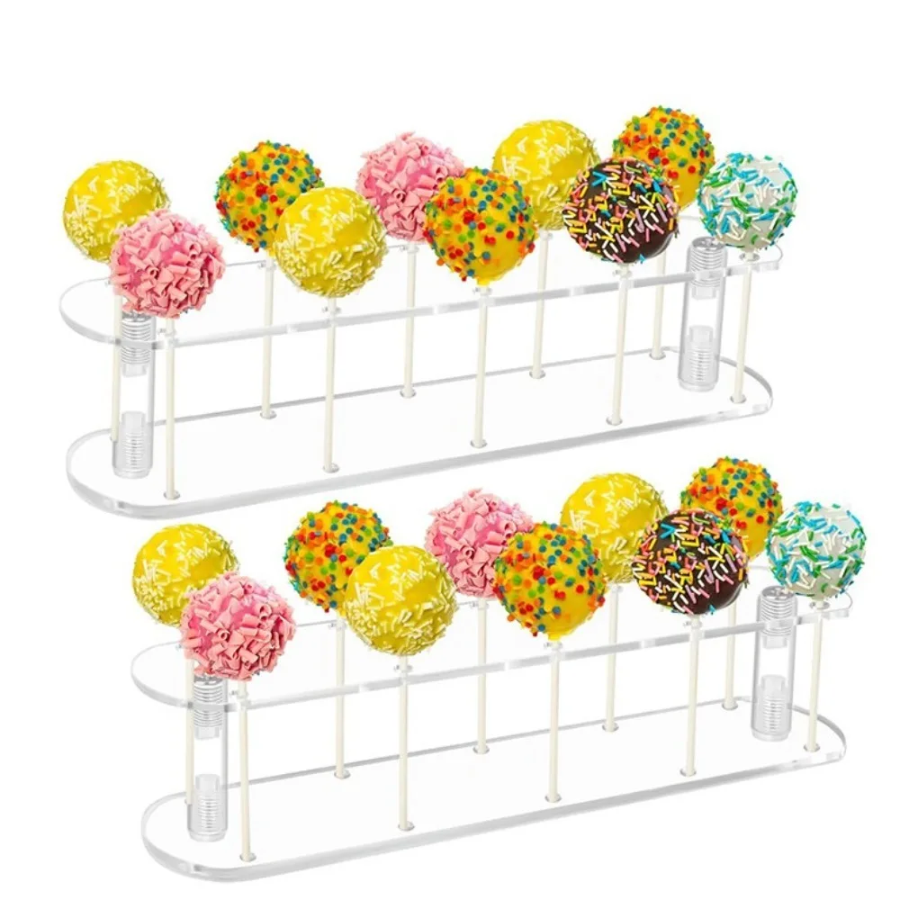 Durable 10/21 Holes Lollipop Stand Acrylic Detachable Candy Rack Clear Dessert Display Cake Lollipop Holder Dessert Bar