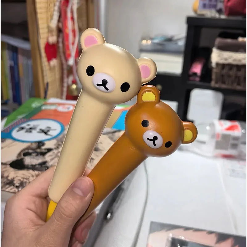 Kawaii Rilakkumas Presse Stift Originalität Student Pinch Ress Gel Stift Nette Anime Cartoon Lernen Liefert Mädchen Geburtstag Geschenk Spielzeug
