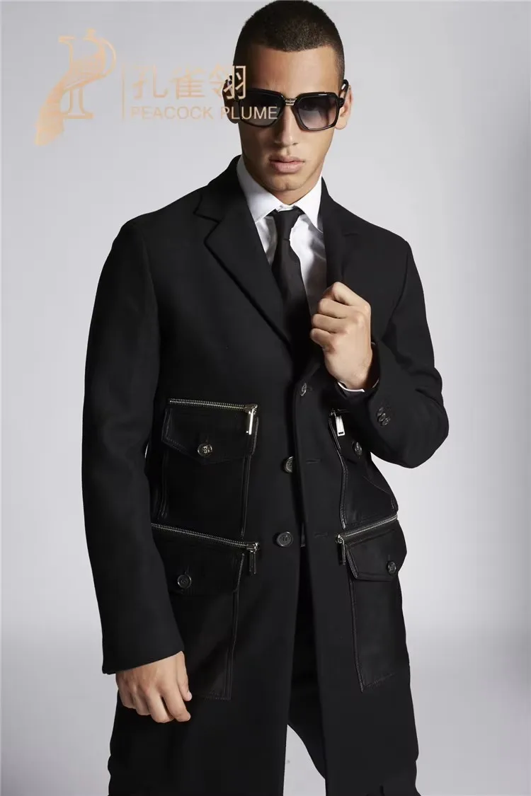 XS-6XL novo 2025 roupas femininas masculinas caminhada blazer longo casaco de lã com vários bolsos terno longo plus size costomes