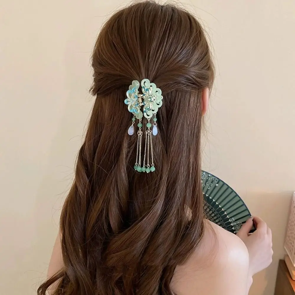 Fashion Tassels Butterfly Hair Clip Grab Clip Small Chinese Style Hair Claw Mini Headwear Cute Hairpin Girl