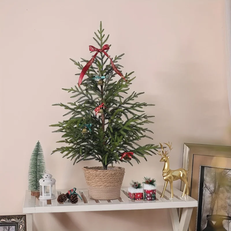 قطعة واحدة من فرع صنوبر نورفولك نابض بالحياة - مثالي لأشجار عيد الميلاد الصغيرة للمطبخ والديكور الخارجي نبات صناعي واقعي للداخل #6