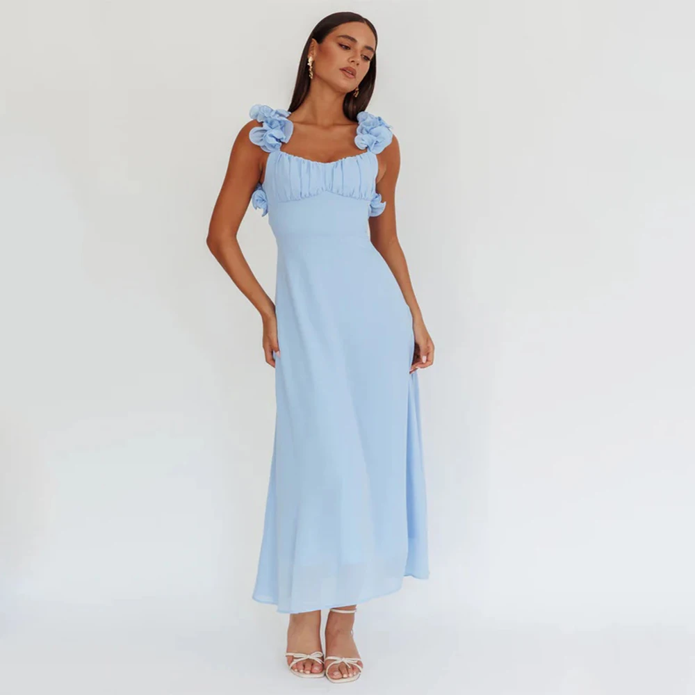 

Arya Elegant Evening Dresses Chiffon for Ankle-Length Scoop Sleeveless Prom Dress Flouncing Vestidos De Fiesta Customized