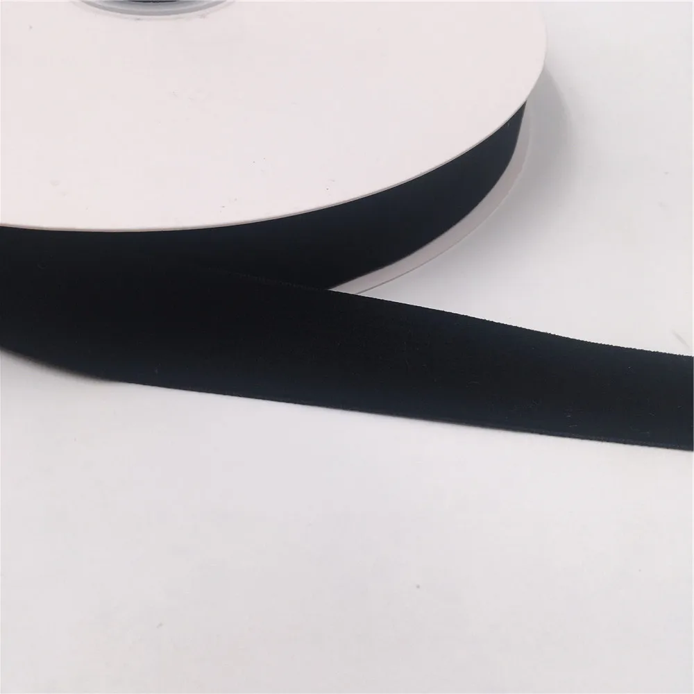 5Yards Nylon Black Velvet Ribbon Golden Single Face for Handmade Gift Bouquet Wrapping Home Party Decoration Christmas