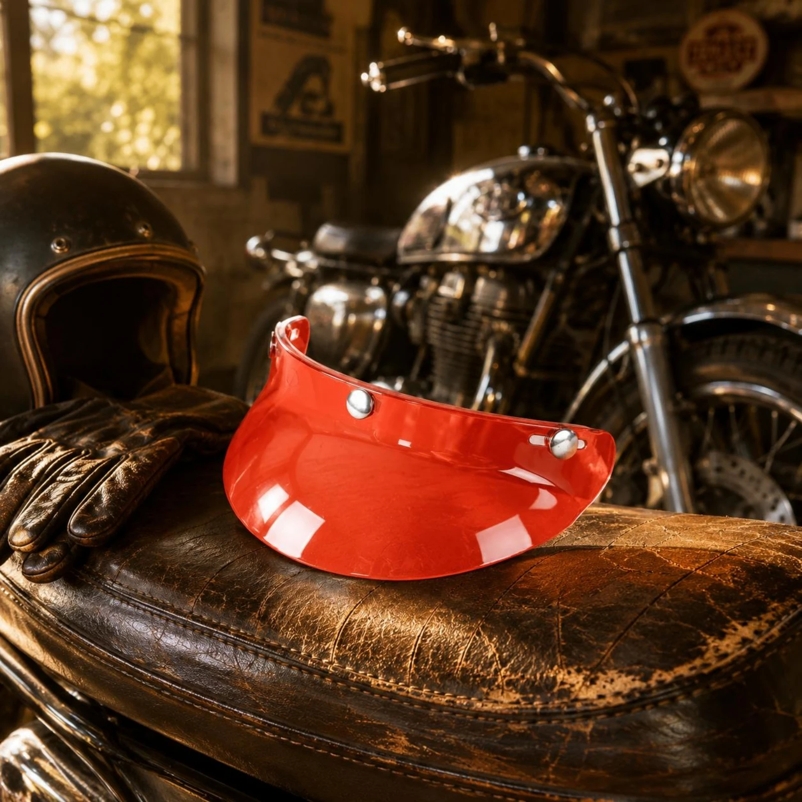 

3-Button Helmet Visor Curved 3-Snap Visor Headgear Part Safeguarding Anti-Scratch