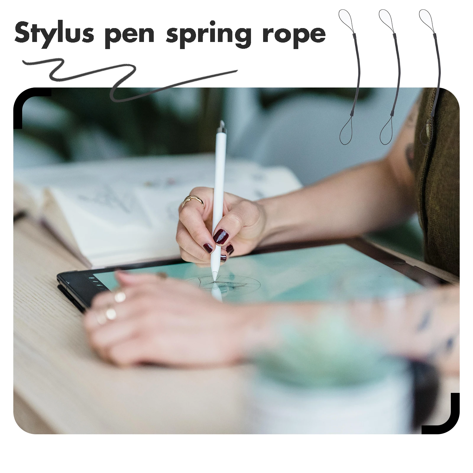 

8 Pcs Pen Rope Elastic Spring Lanyard for Keys Phones Pens Flashlights Anti Lost Rope Wrist Strap Holder