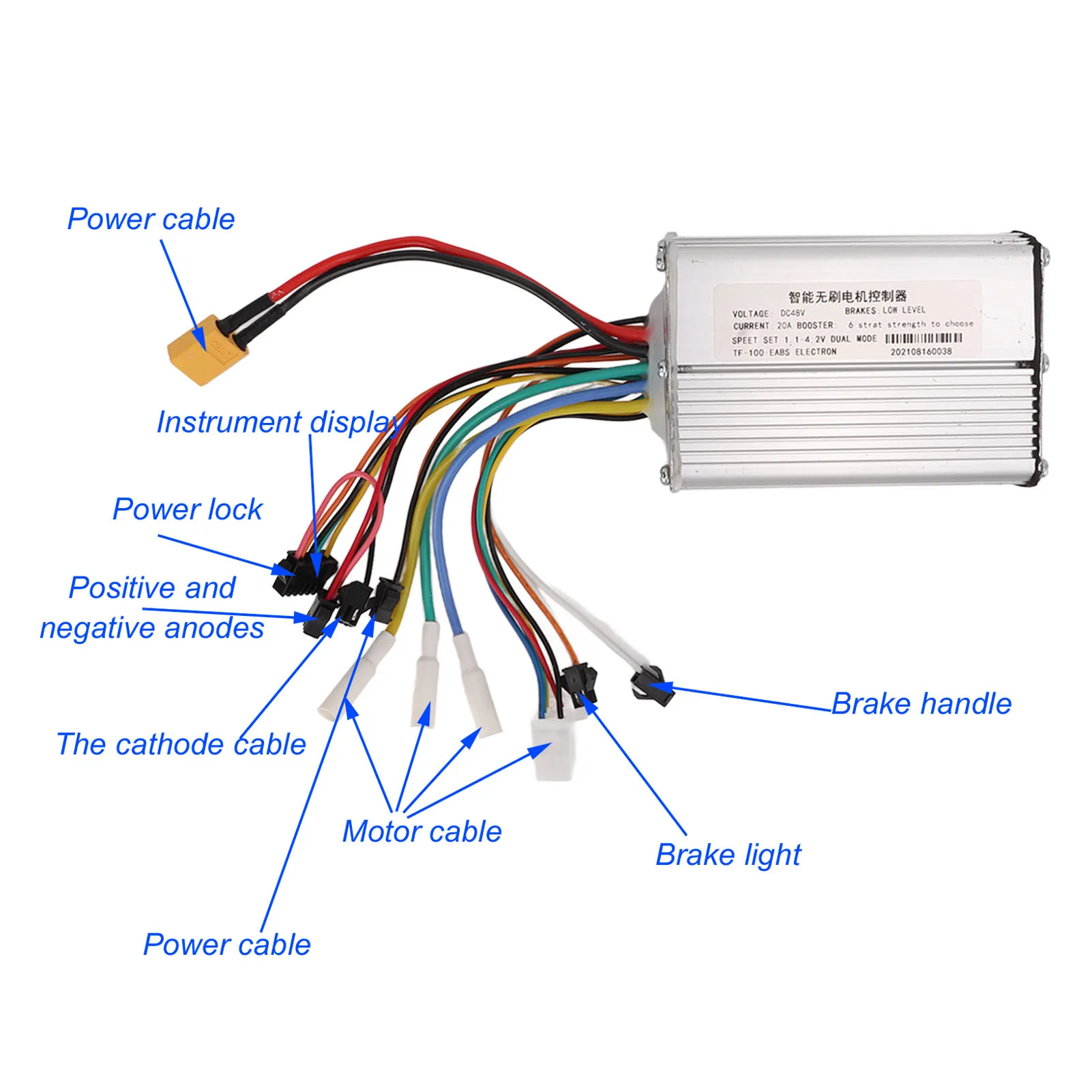 DC48V 20A Electric Scooter Controller Intelligent Brushless Motor Controller 48V 20A for KUGOO M4 2 Wheeled Type