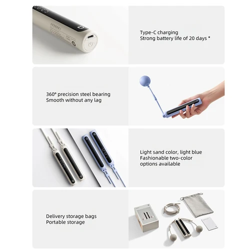 Imagen 2 del producto Xiaomi Mijia-cuerda para saltar inteligente, 2 contadores digitales, cálculo de calorías ajustable, deporte, ejercicio físico, perder peso, CN