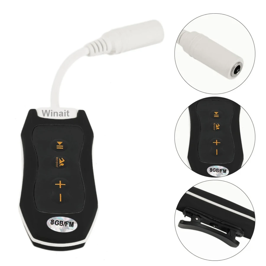 مشغل موسيقى MP3 رياضي مقاوم للماء للسباحة بسعة 8 جيجابايت من وينيت