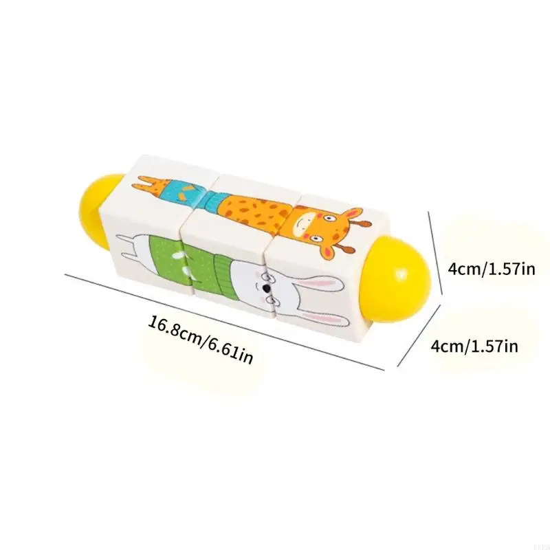 Baby Cognitive Puzzle Fun Juguete aprendizaje bloque giratorio para desarrollo sensorial L8RB