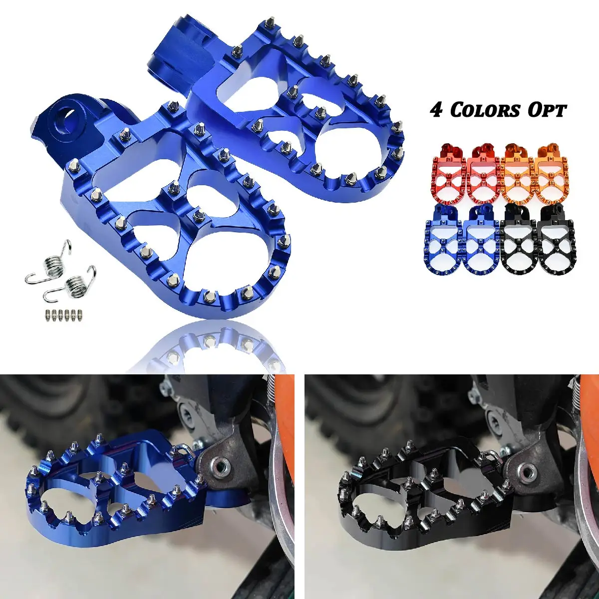 

For Husqvarna TE 300 FE 250 350 450 501 TC 65 85 14-16 701 Enduro/Supermoto 2016-2023 Foot Pegs FootRest Footpegs Rests Pedals