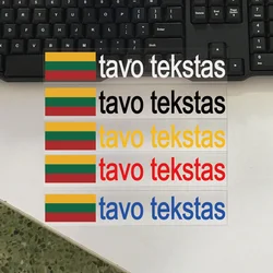 For Lithuania Flag Custom Text or Name Decorative Sticker Waterproof Reflective Car Motorcycle Exterior Accessories