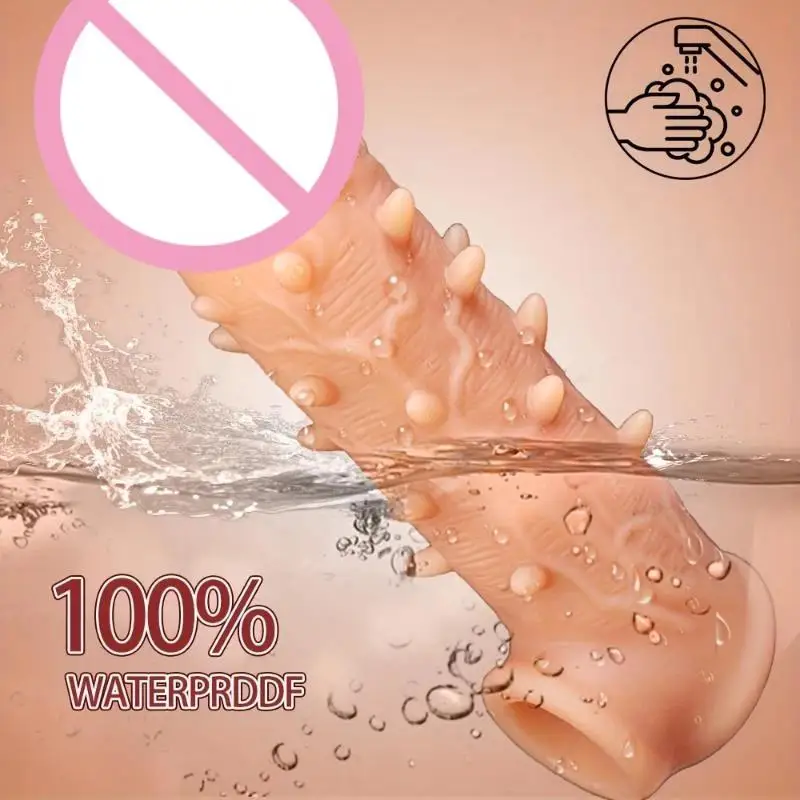 Male Penis Rings Enlargement Cock Sleeve Condoms for Stronger Erection Delay Ejaculation Adult Sex Toys for Men Couple view 2