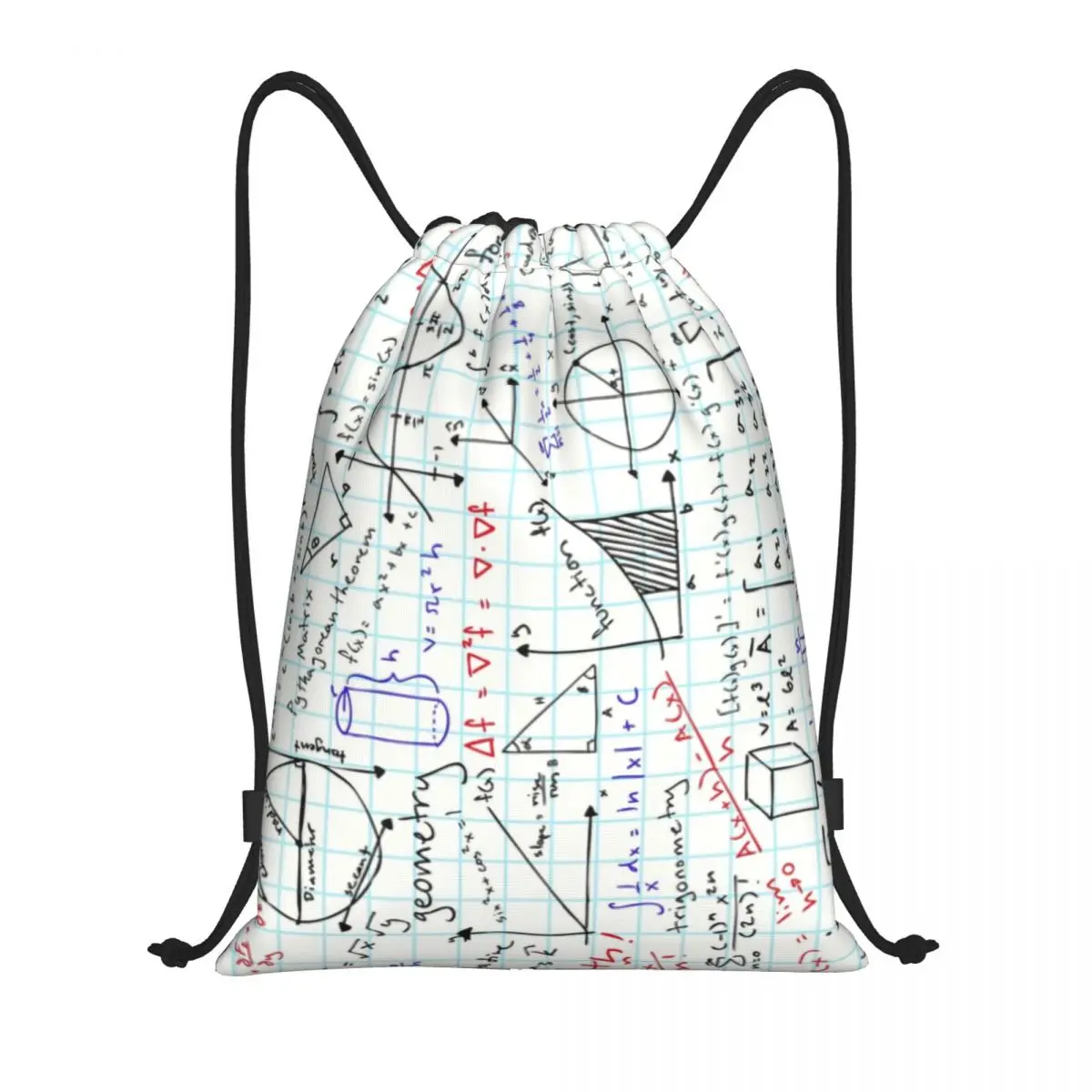 Custom Math Homework Drawstring Bags Men Women Lightweight Geek Teacher Gift Sports Gym Storage Backpack