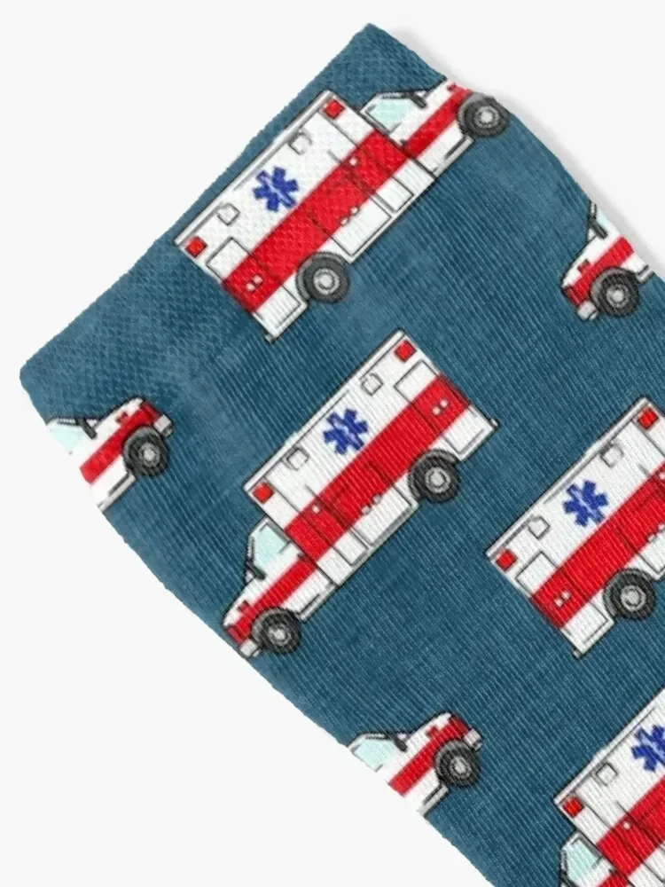 Ambulance on Dark Blue Socks Run fashionable gift Boy Child Socks Women's