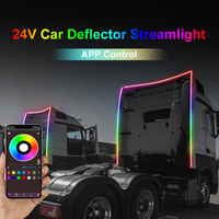24V Truck LED Neon Light Customisable Size APP Control RGB Car Ambient light For Compartment Deflector Centre Mesh Warning Lamps