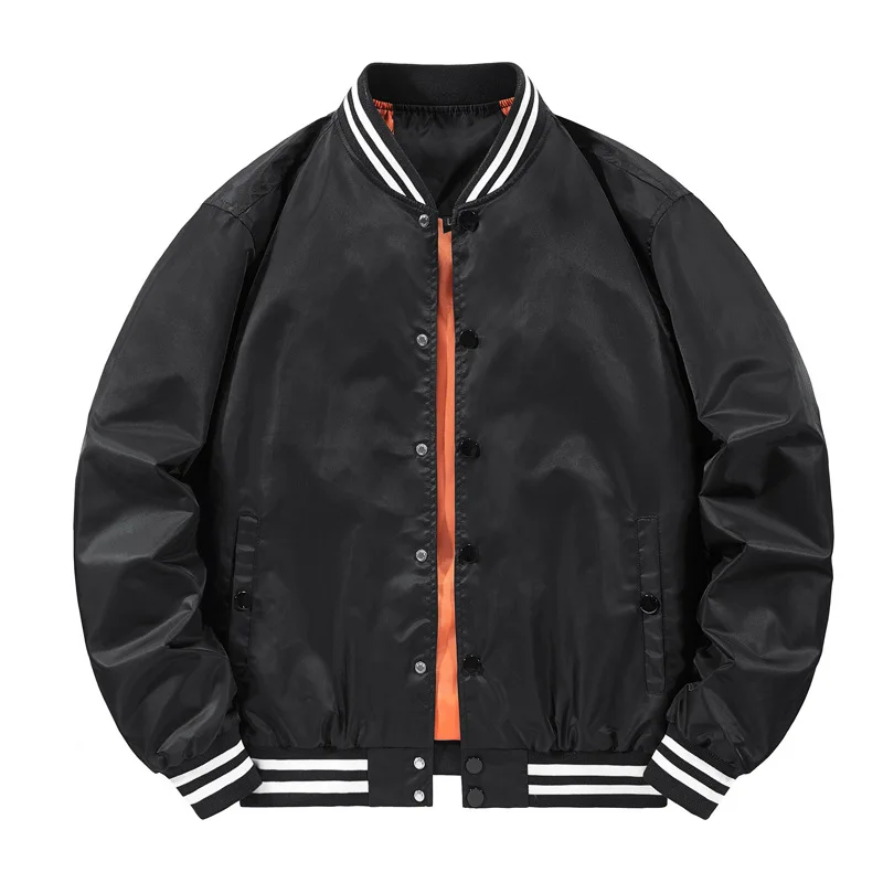 2026 Spring/Summer New Style Fashion Single-Piece Buttoned Casual Pilot Jacket Style Baseball Jacket Loose Solid Color Coat