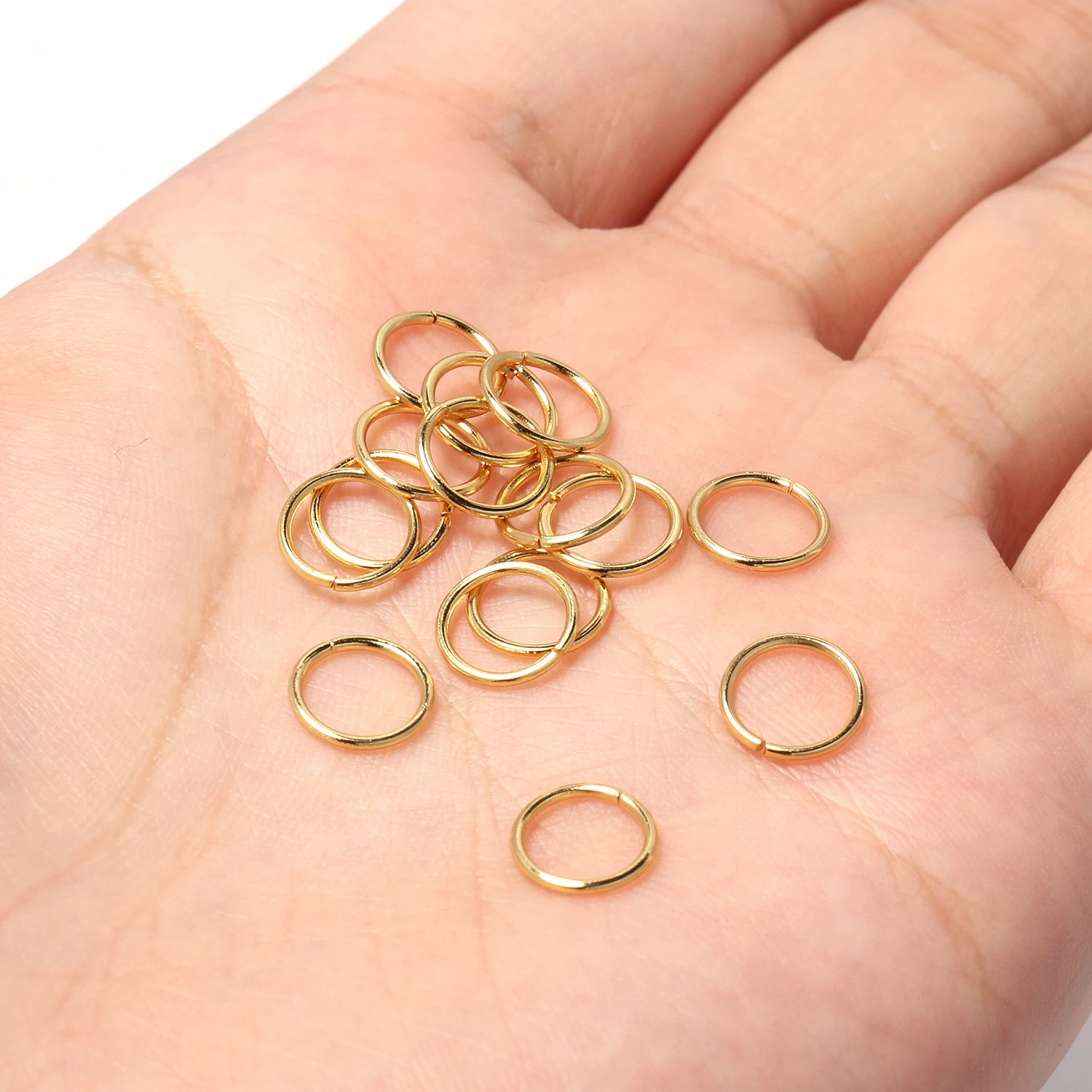 3-8mm in acciaio inossidabile Color oro anelli di salto chiusi anelli divisi connettori per gioielli fai da te che fanno accessori per collana