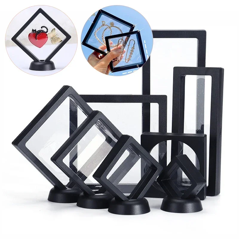 10/1PCS 3D Coin Display Stand Black Box Commemorative Coin Gift Decoration Multifunctional Small Ornament Display Stand Bracket